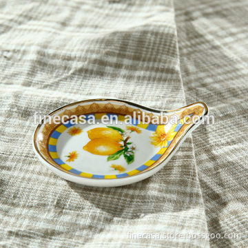 Elegant Fine New Bone China Ceramic Tea Bag Holder of Lemon Fragrance